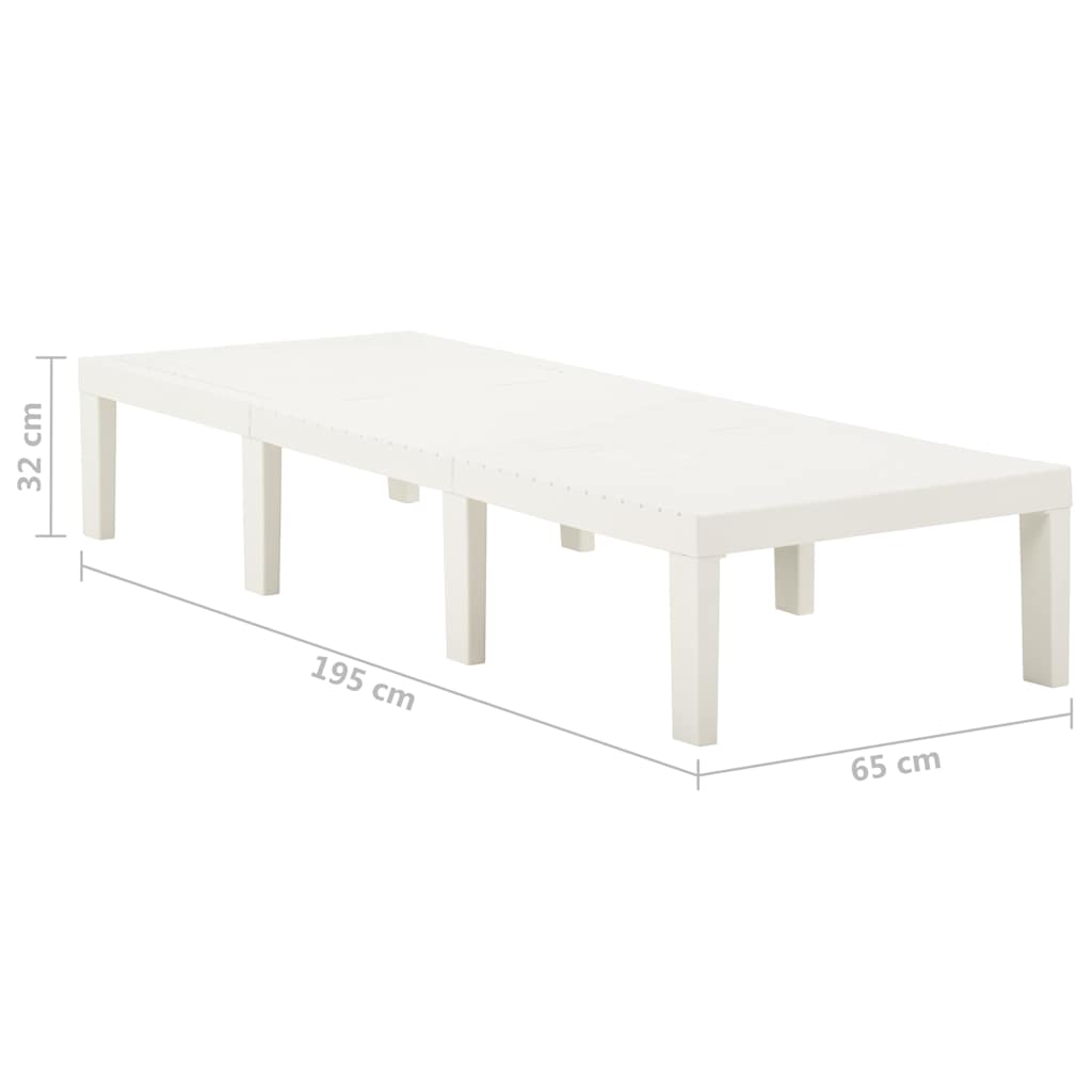 Lettino Prendisole in Plastica Bianco