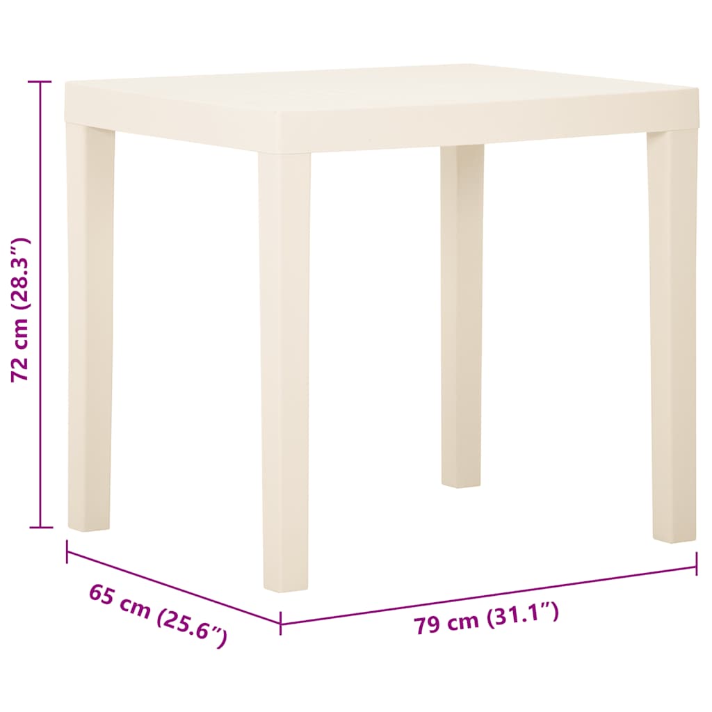 Tavolo da Giardino Bianco 79x65x72 cm in Plastica