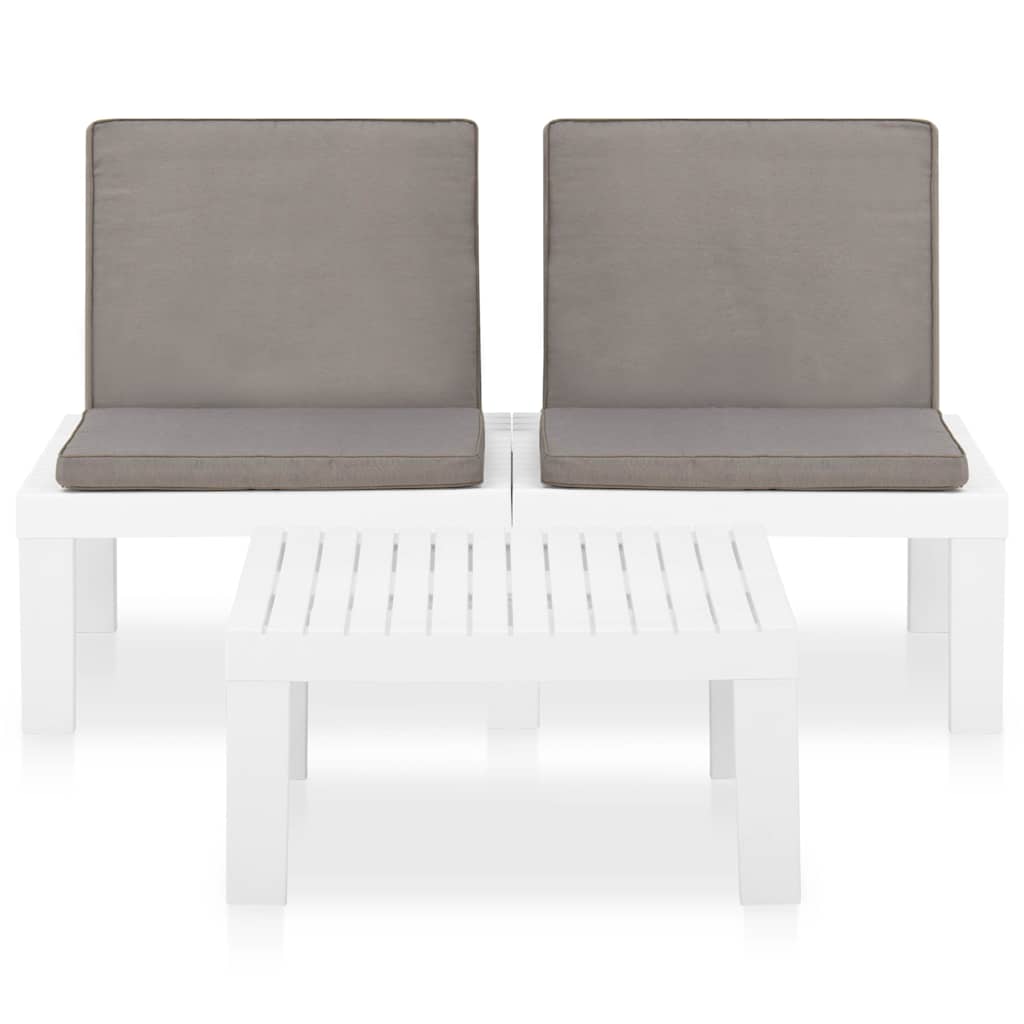 Set Divani da Giardino con Cuscini 2 pz in Plastica