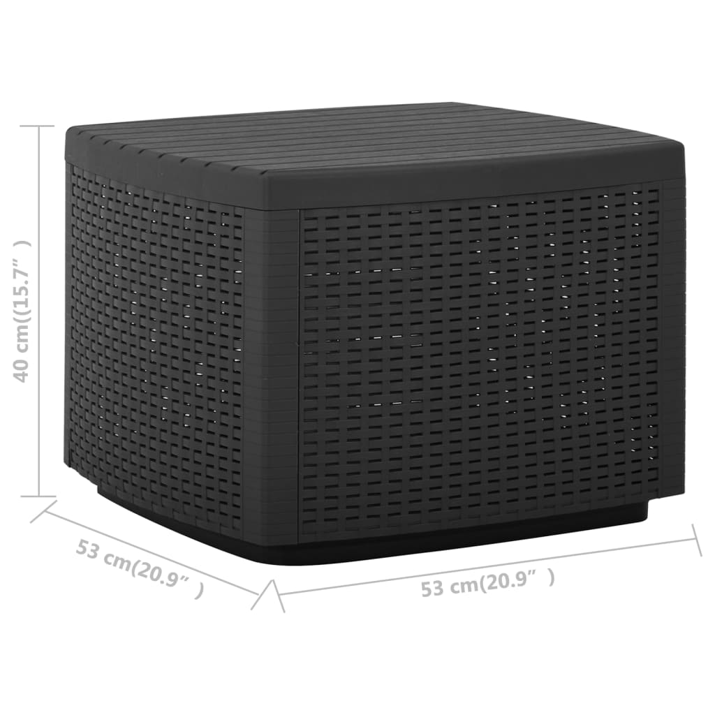 Tavolo da Giardino Grigio 53x53x40 cm in Plastica - homemem39