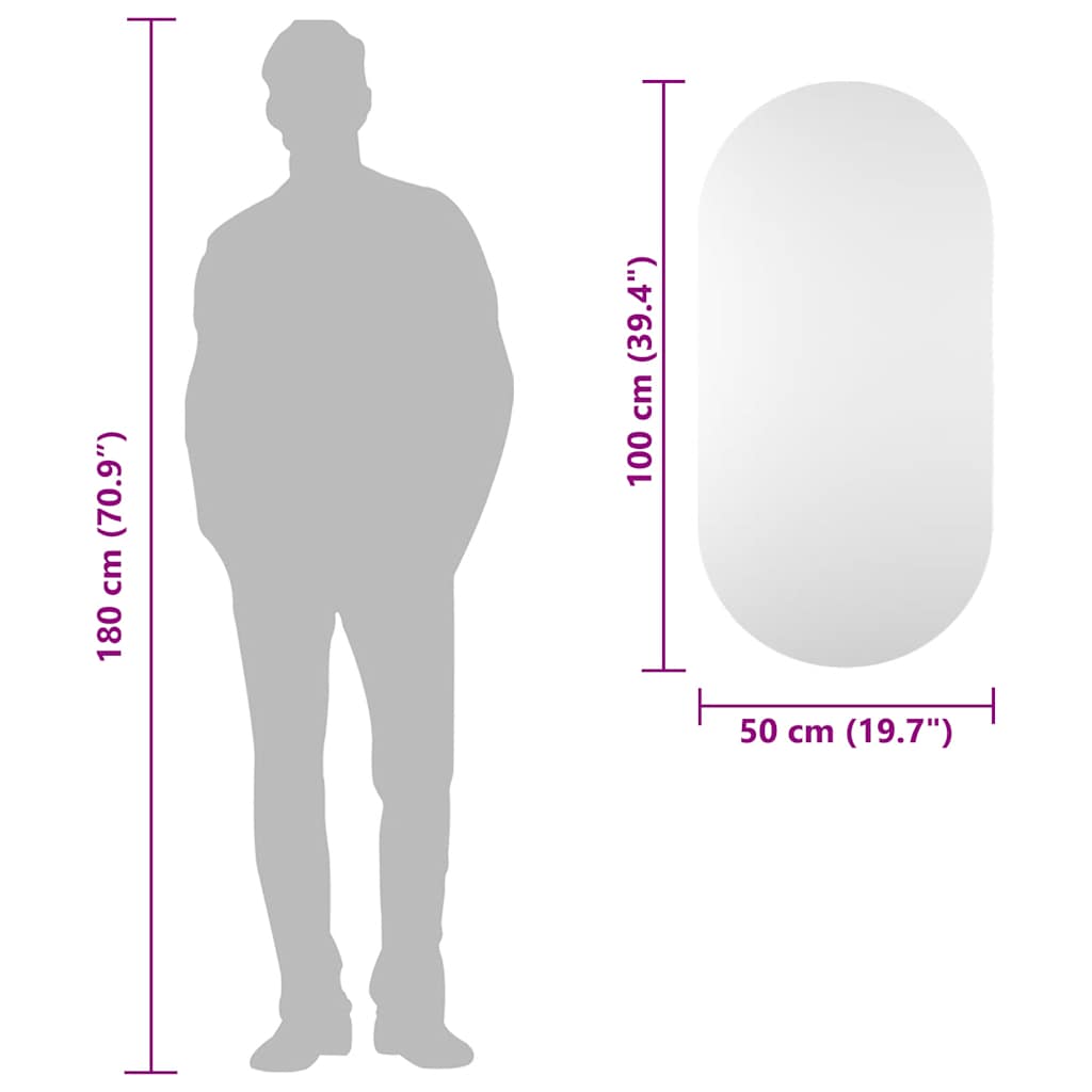 Specchio 100x50 cm in Vetro - homemem39