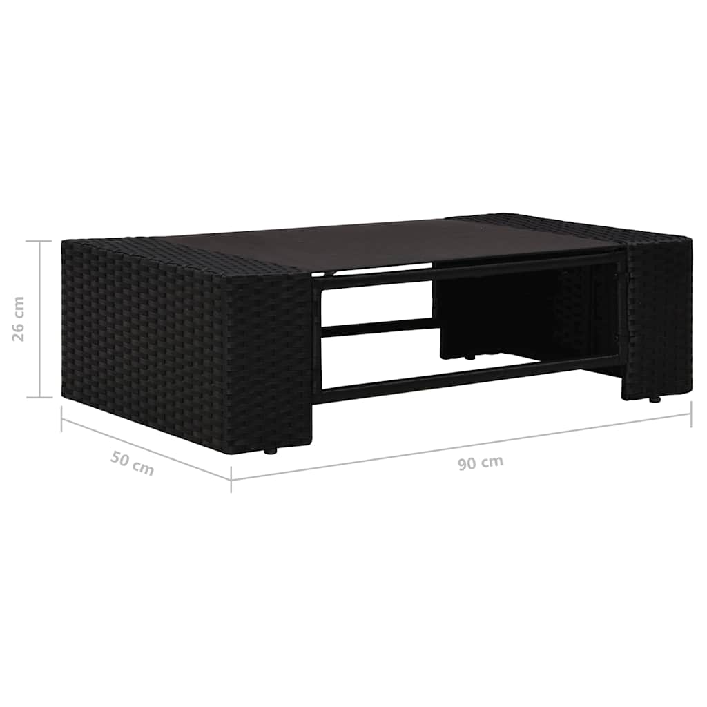 Set Divani da Giardino 6 pz con Cuscini in Polyrattan Nero | homemem39