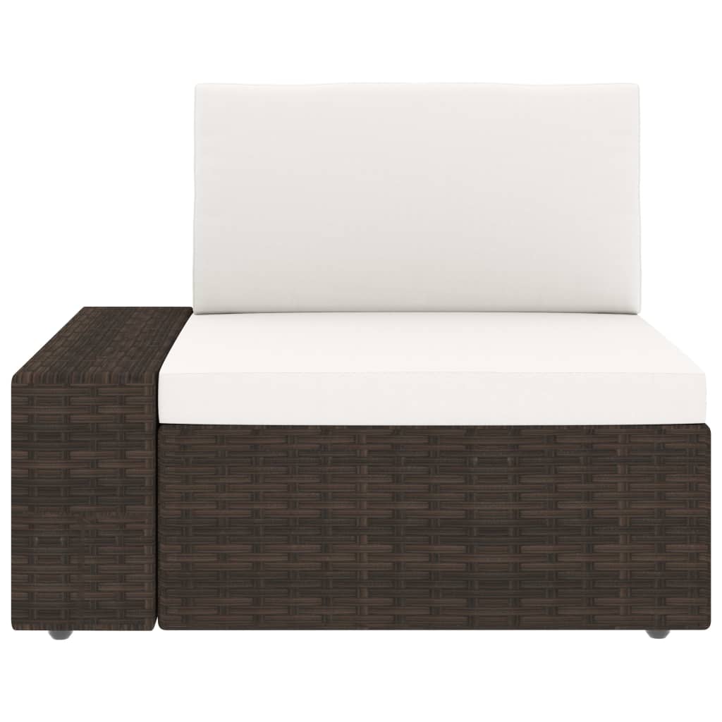 Set Divani da Giardino 6 pz con Cuscini in Polyrattan Marrone | homemem39