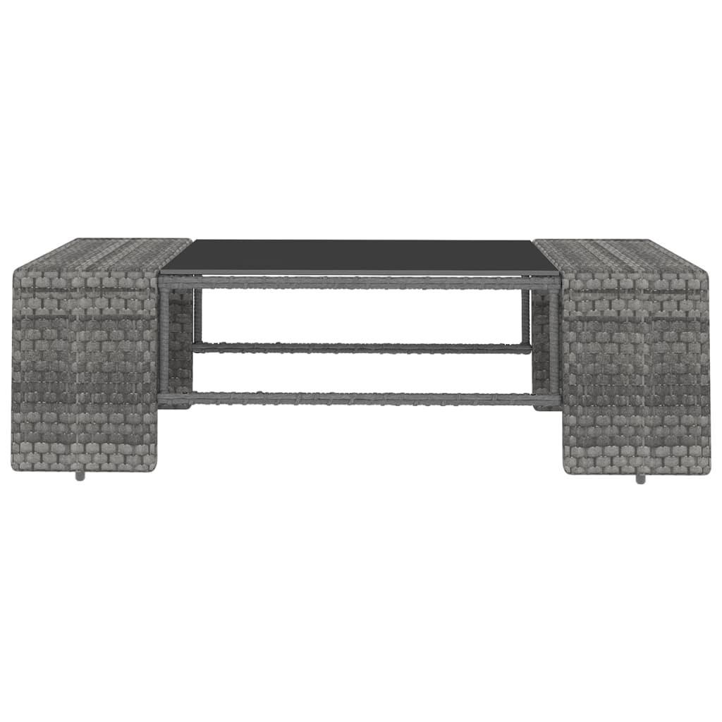 Set Divani da Giardino 5 pz con Cuscini in Polyrattan Grigio | homemem39