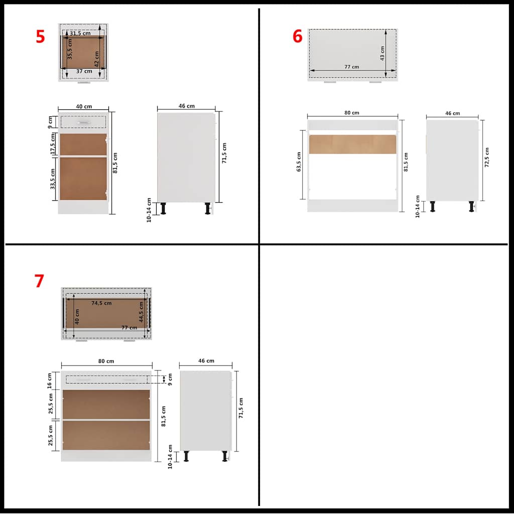 Set Armadi da Cucina 7 pz Lyon Bianco in Truciolato | homemem39