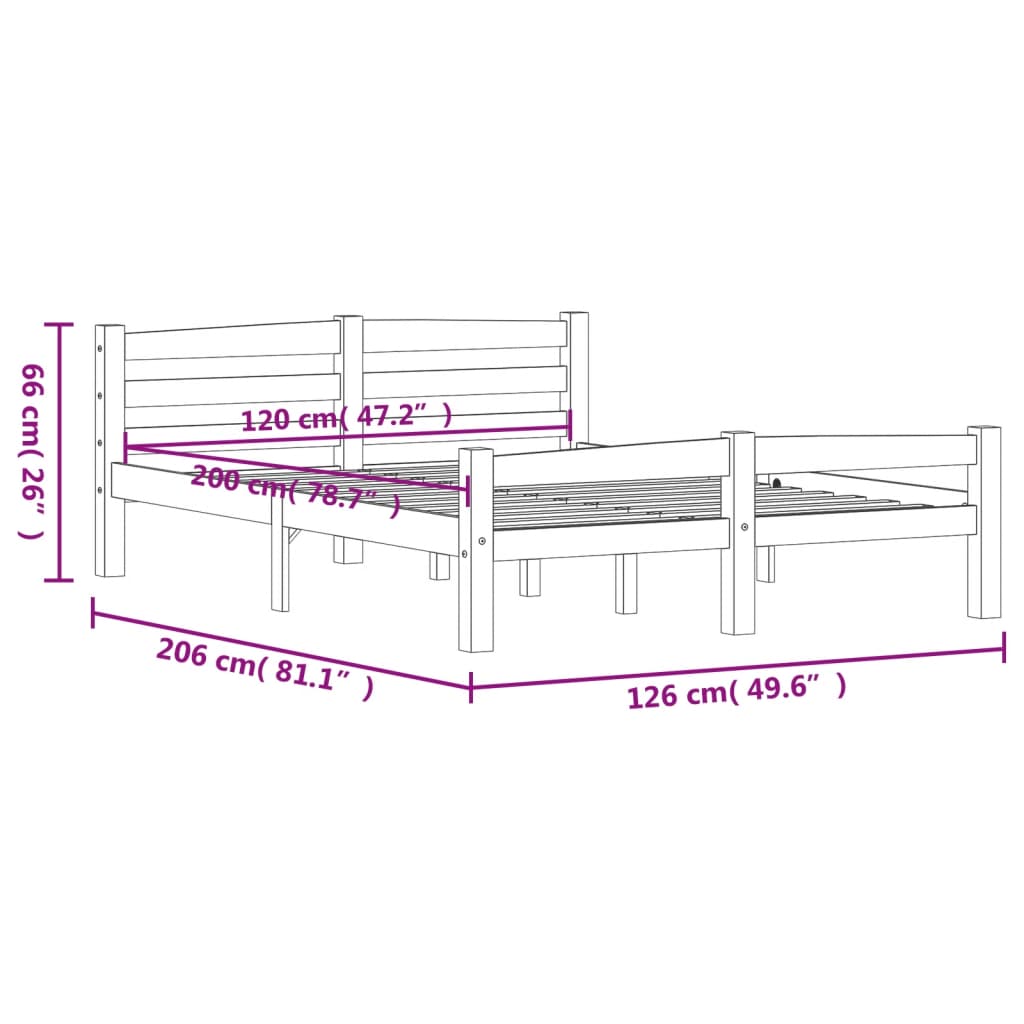 Giroletto senza Materaso Ambrato in Legno di Pino 120x200 cm | homemem39