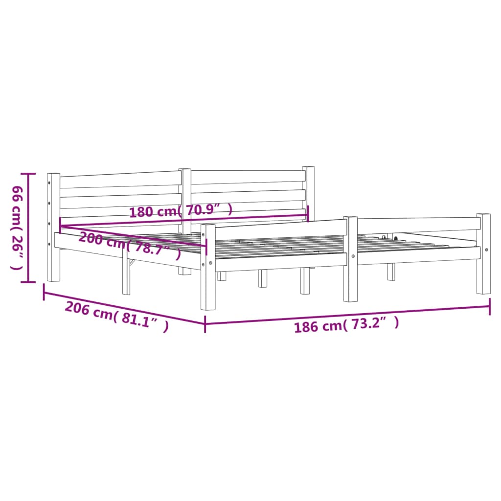 Giroletto senza Materasso Ambrato 180x200 cm in Legno di Pino | homemem39