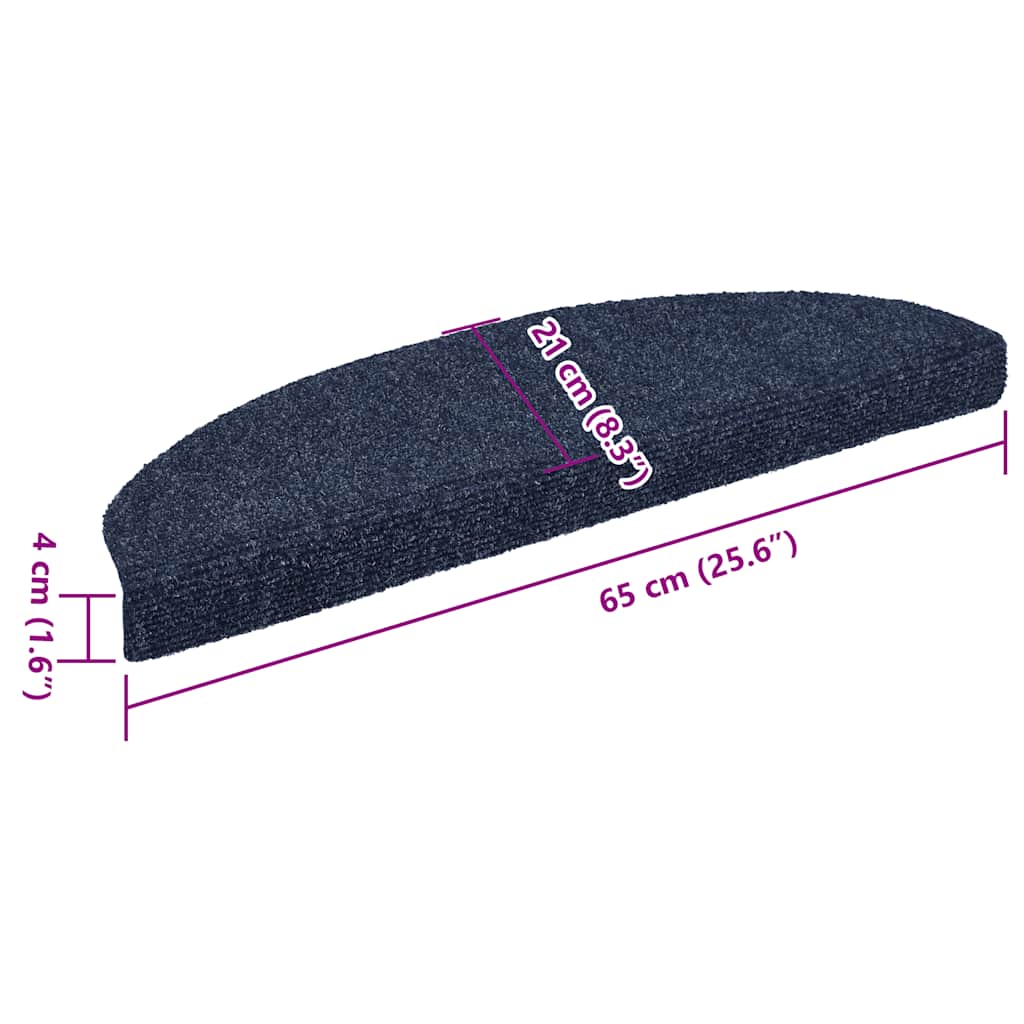 Tappetini per scale autoadesivi 5 pz 65x21x4 cm blu semicircolari grandi | homemem39