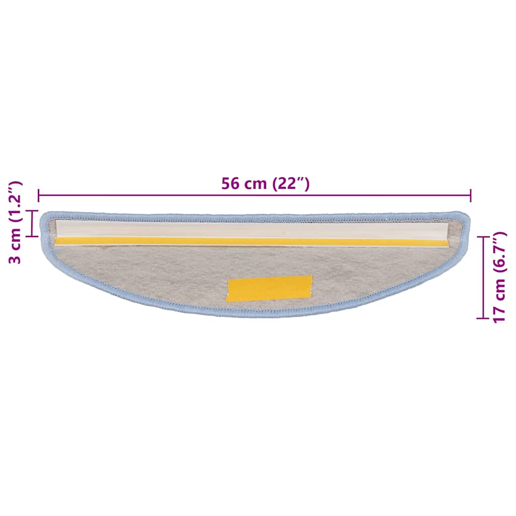 Tappeti Autoadesivi per Scale Aspetto Sisal 15pz 56x17x3 cm Blu | homemem39
