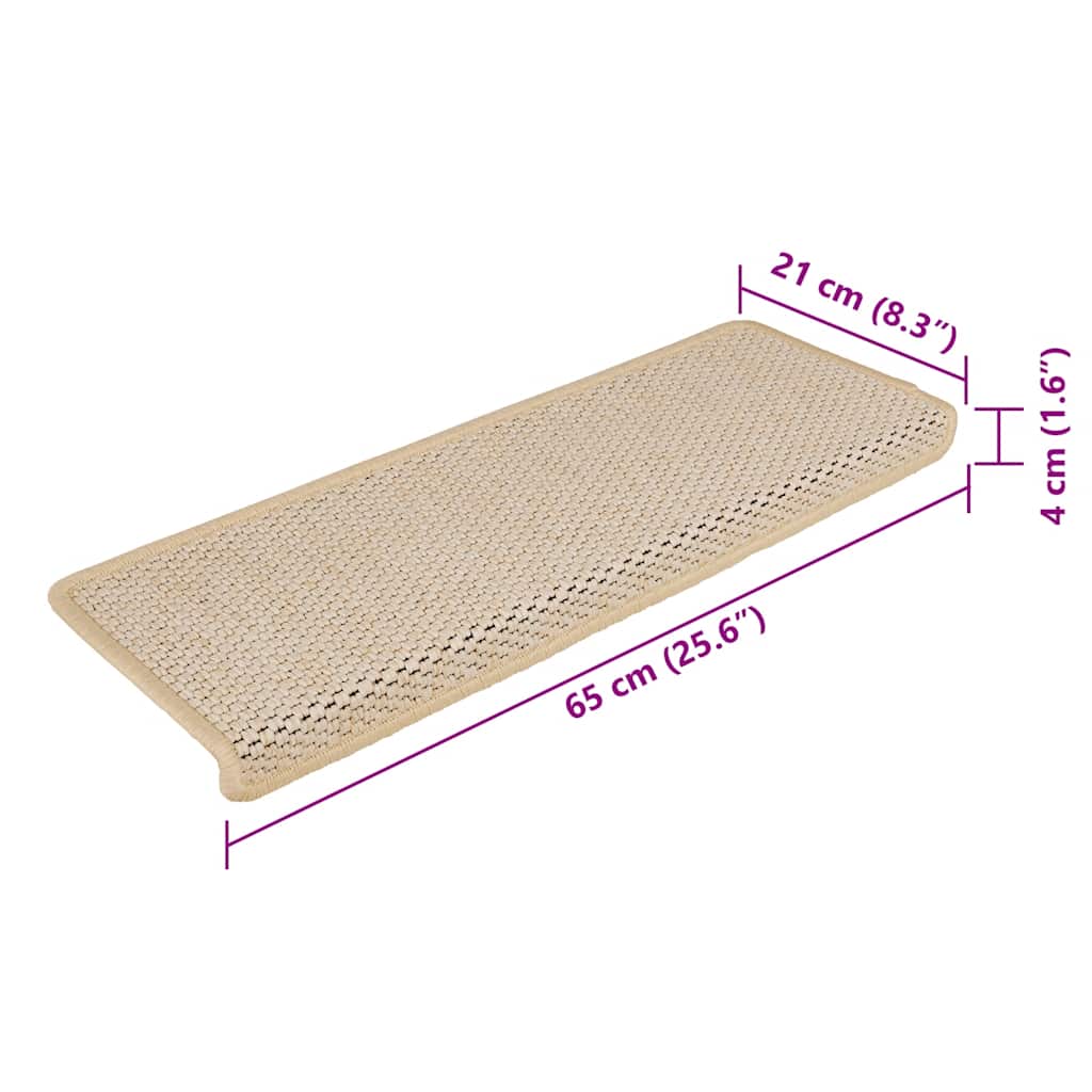 Tappeti Autoadesivi Scale Aspetto Sisal 15 pz 65x21x4 cm Berber | homemem39