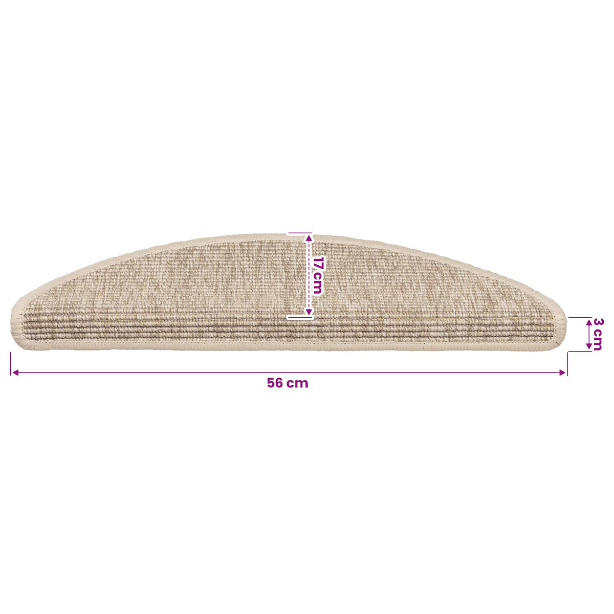 Tappetini per scale 15 pz 56x17x3 cm Beige chiaro Semicircolari