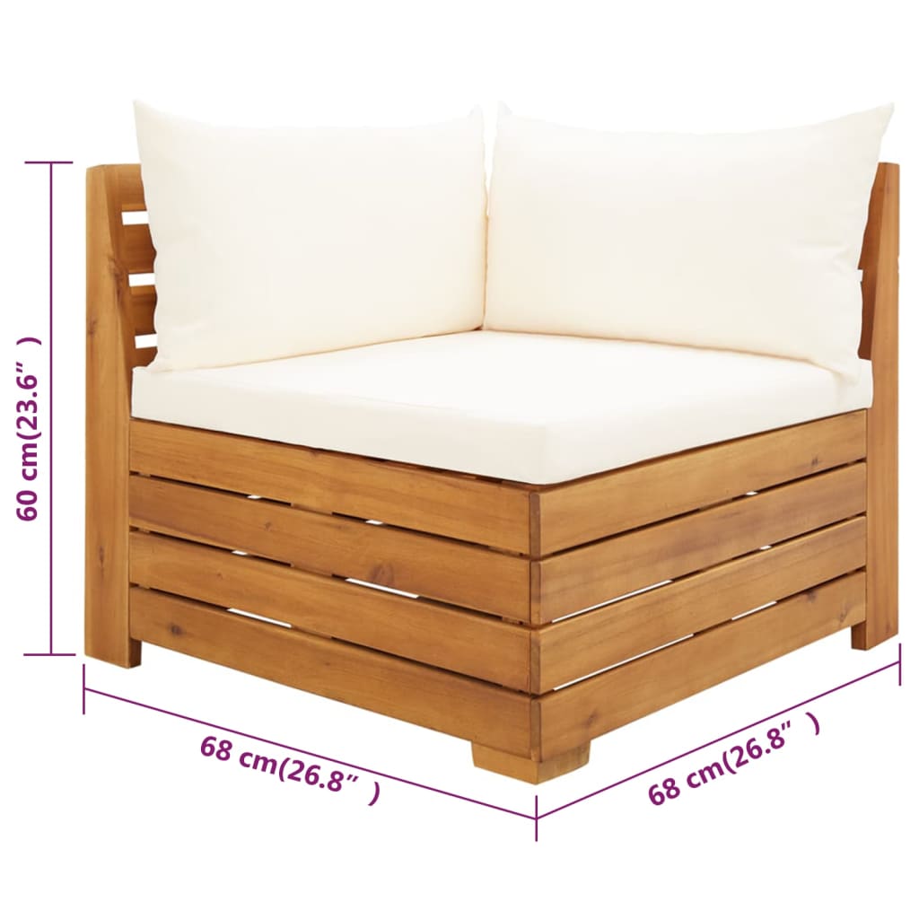 Set Divani da Giardino 2 pz con Cuscini in Massello di Acacia | homemem39