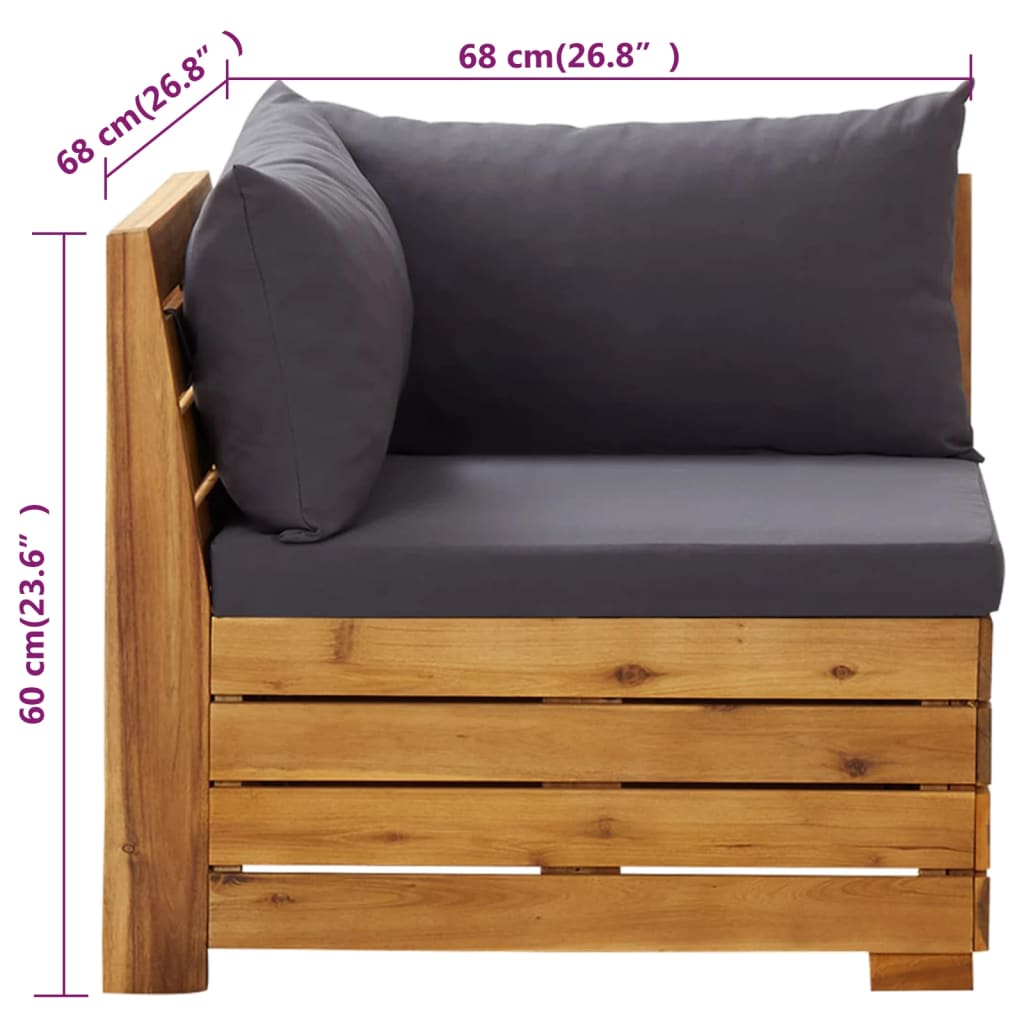 Set Divani da Giardino 2 pz con Cuscini in Massello di Acacia | homemem39