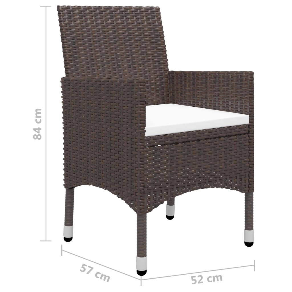 Set Mobili da Pranzo per Giardino 5 pz Marrone | homemem39