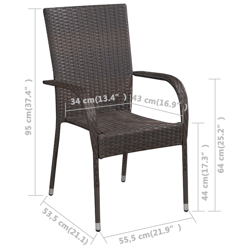Set da Pranzo da Giardino 9 pz Marrone | homemem39