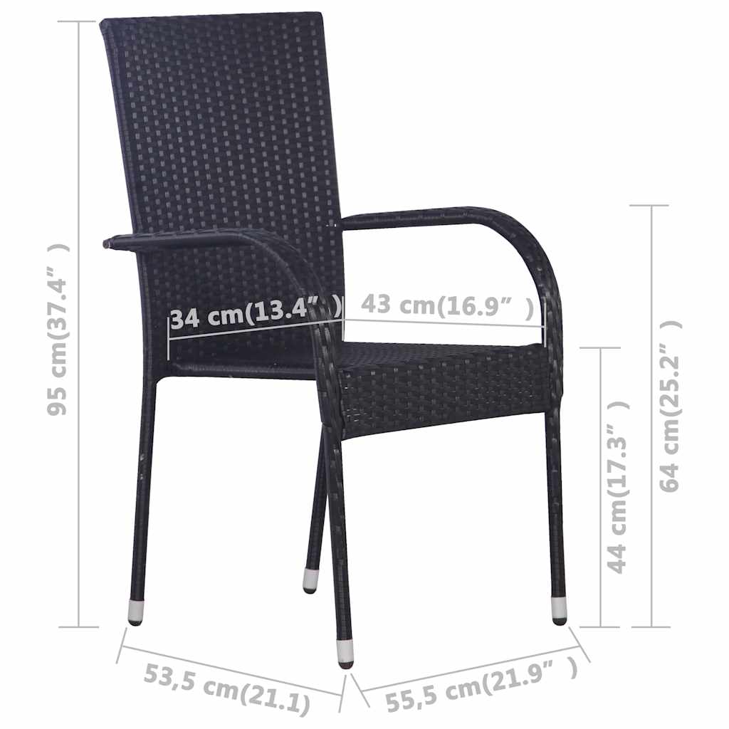 Set da Pranzo da Giardino 9 pz Nero | homemem39