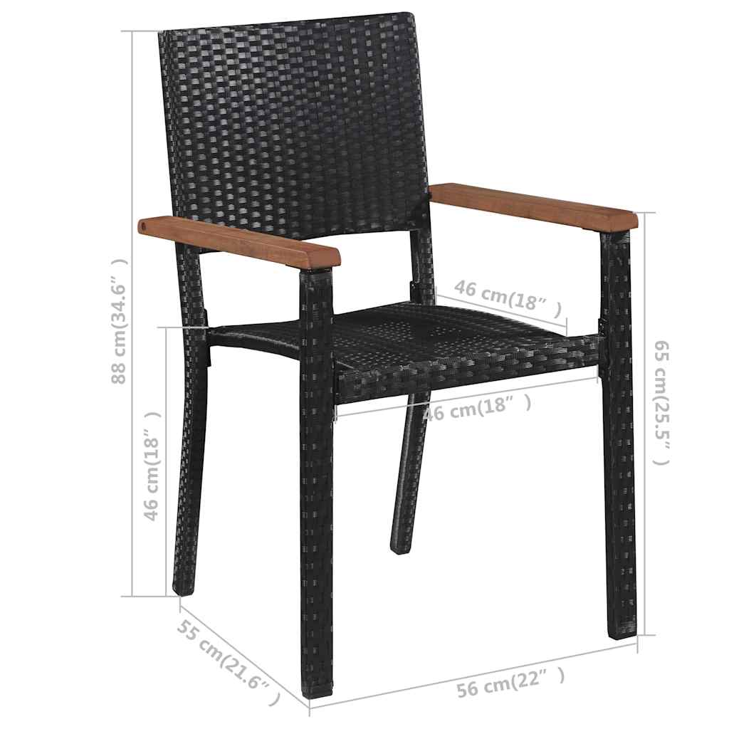 Set da Pranzo da Giardino 9 pz Nero | homemem39