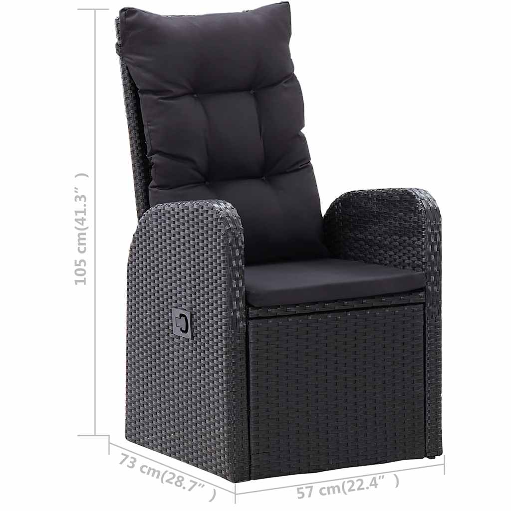 Set da Pranzo da Giardino 9 pz Nero | homemem39
