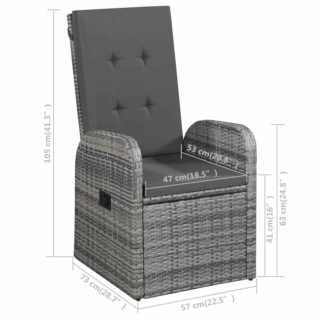 Set da Pranzo da Giardino 7 pz Grigio | homemem39