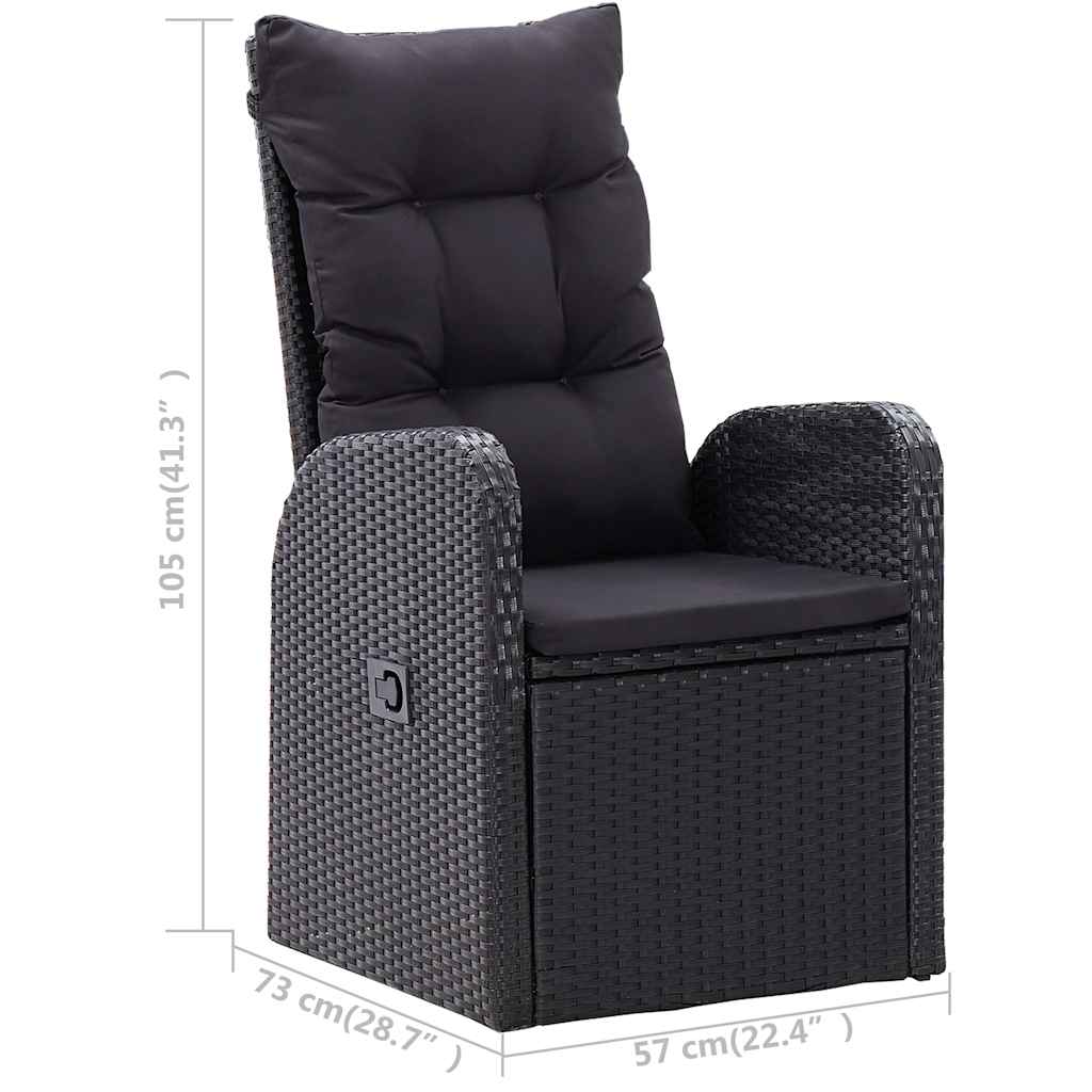 Set da Pranzo da Giardino 7 pz Nero | homemem39