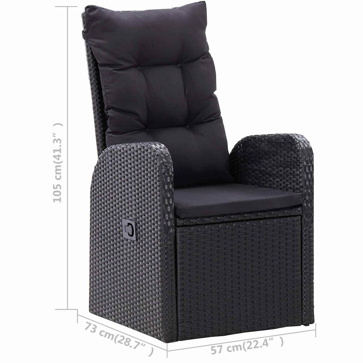 Set da Pranzo da Giardino 7 pz Nero
