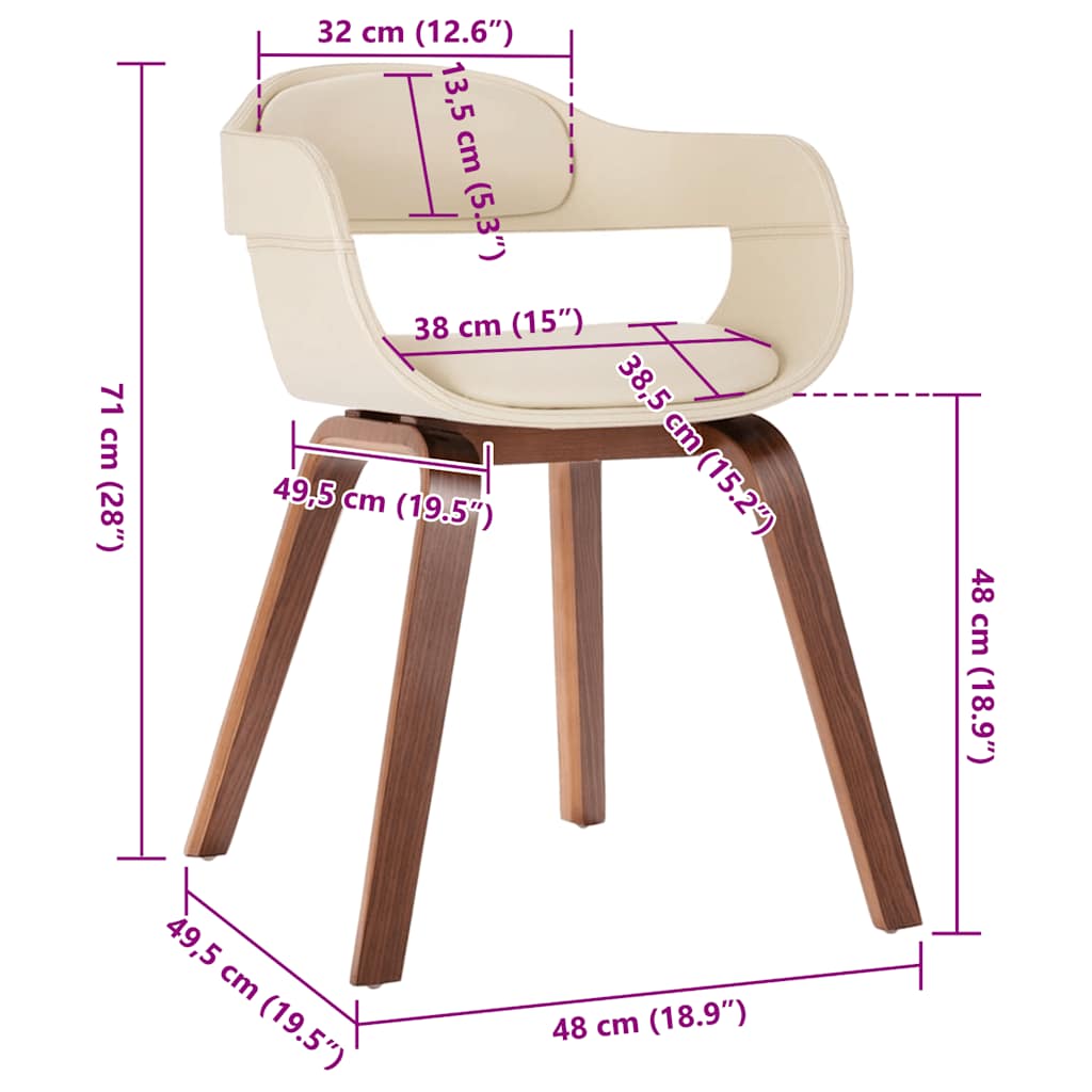 Sedia da Pranzo Bianco in Legno Piegato e Similpelle | homemem39