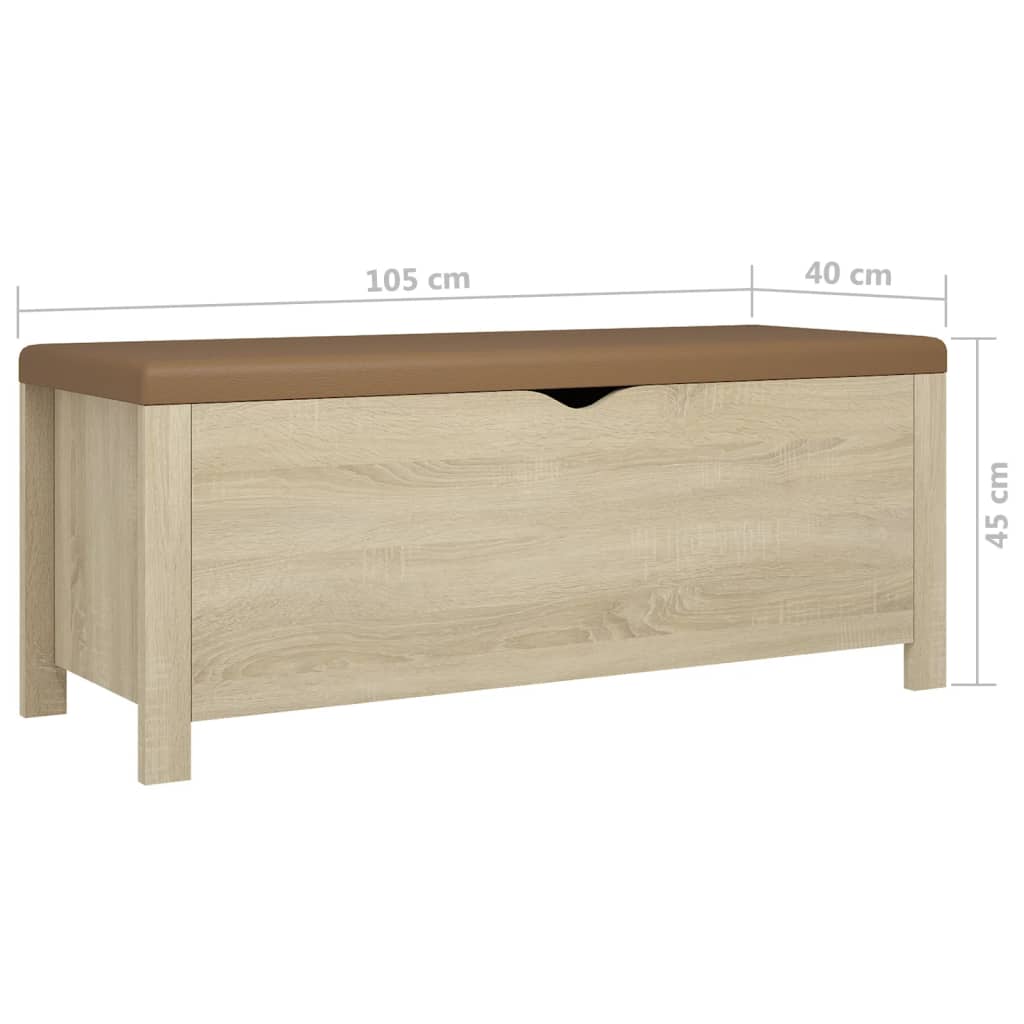 Contenitore con Cuscino Rovere Sonoma 105x40x45cm Multistrato | homemem39