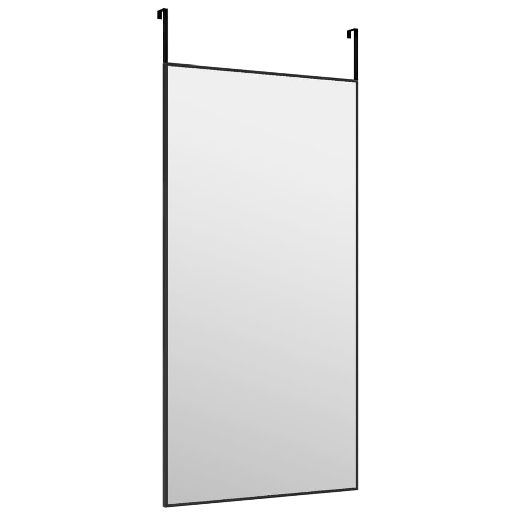 Specchio da Porta Nero 40x80 cm in Vetro e Alluminio | homemem39
