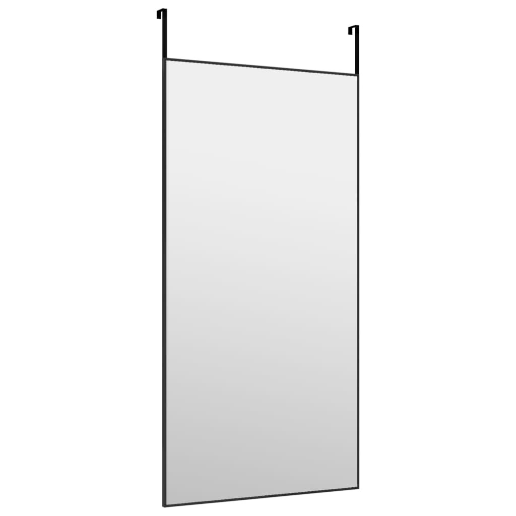 Specchio da Porta Nero 50x100 cm in Vetro e Alluminio | homemem39