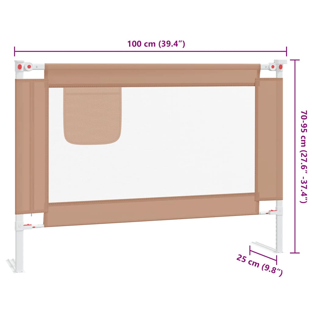 Sponda Letto di Sicurezza per Bambini Talpa 100x25cm in Tessuto