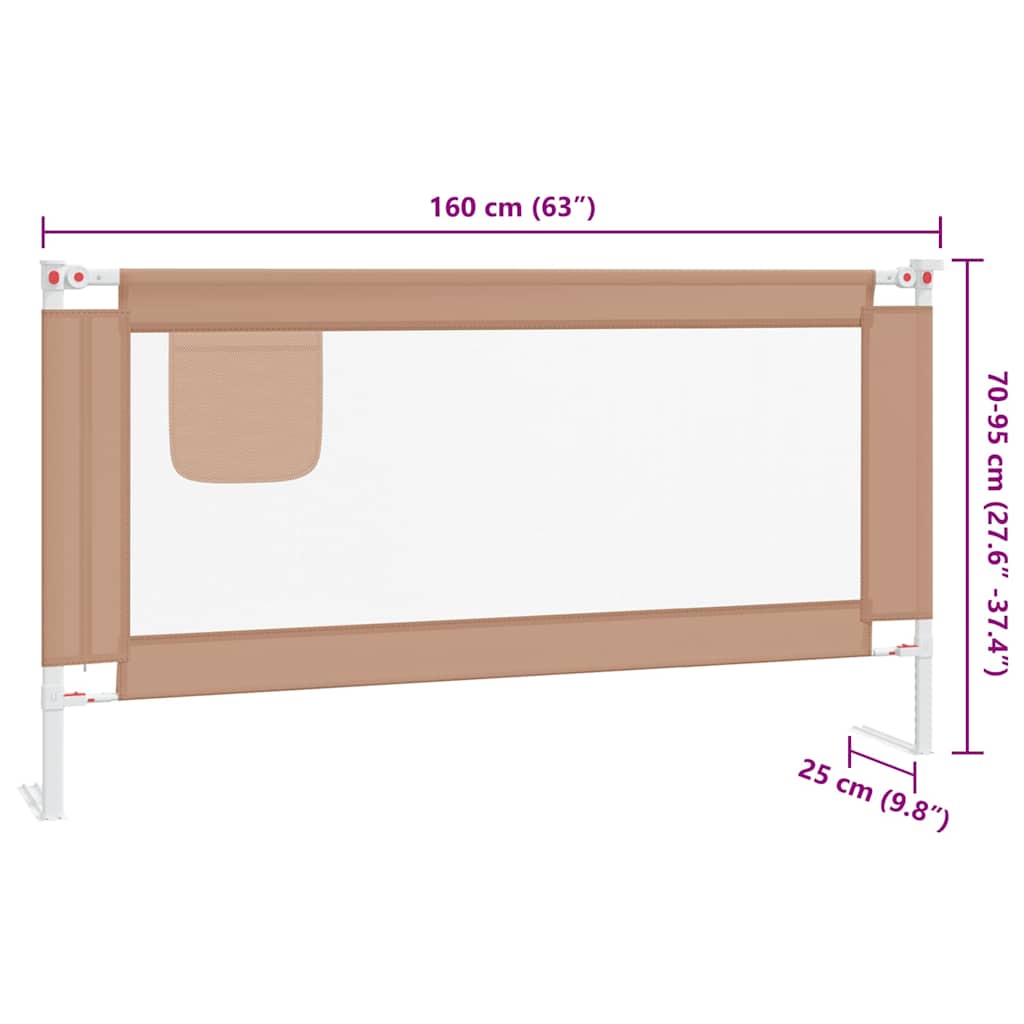 Sponda Letto di Sicurezza per Bambini Talpa 180x25cm in Tessuto