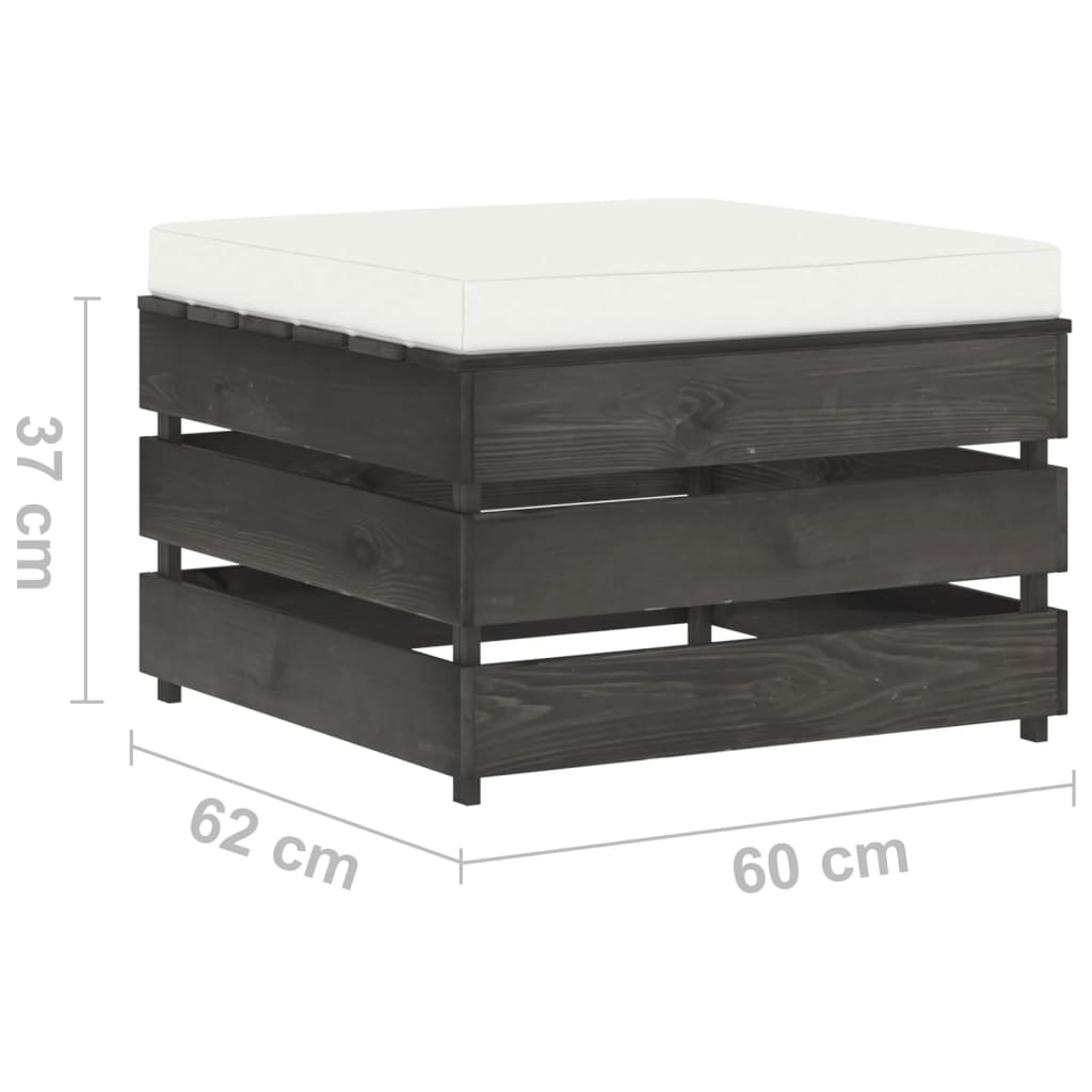 Set Salotto da Giardino 2pz con Cuscini Legno Impregnato Grigio | homemem39