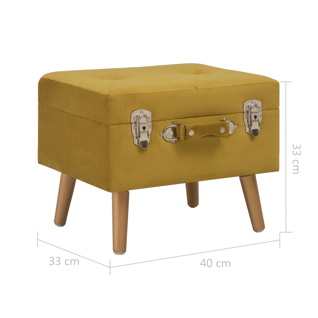 Sgabello con Contenitore 40 cm Giallo Senape in Velluto - homemem39