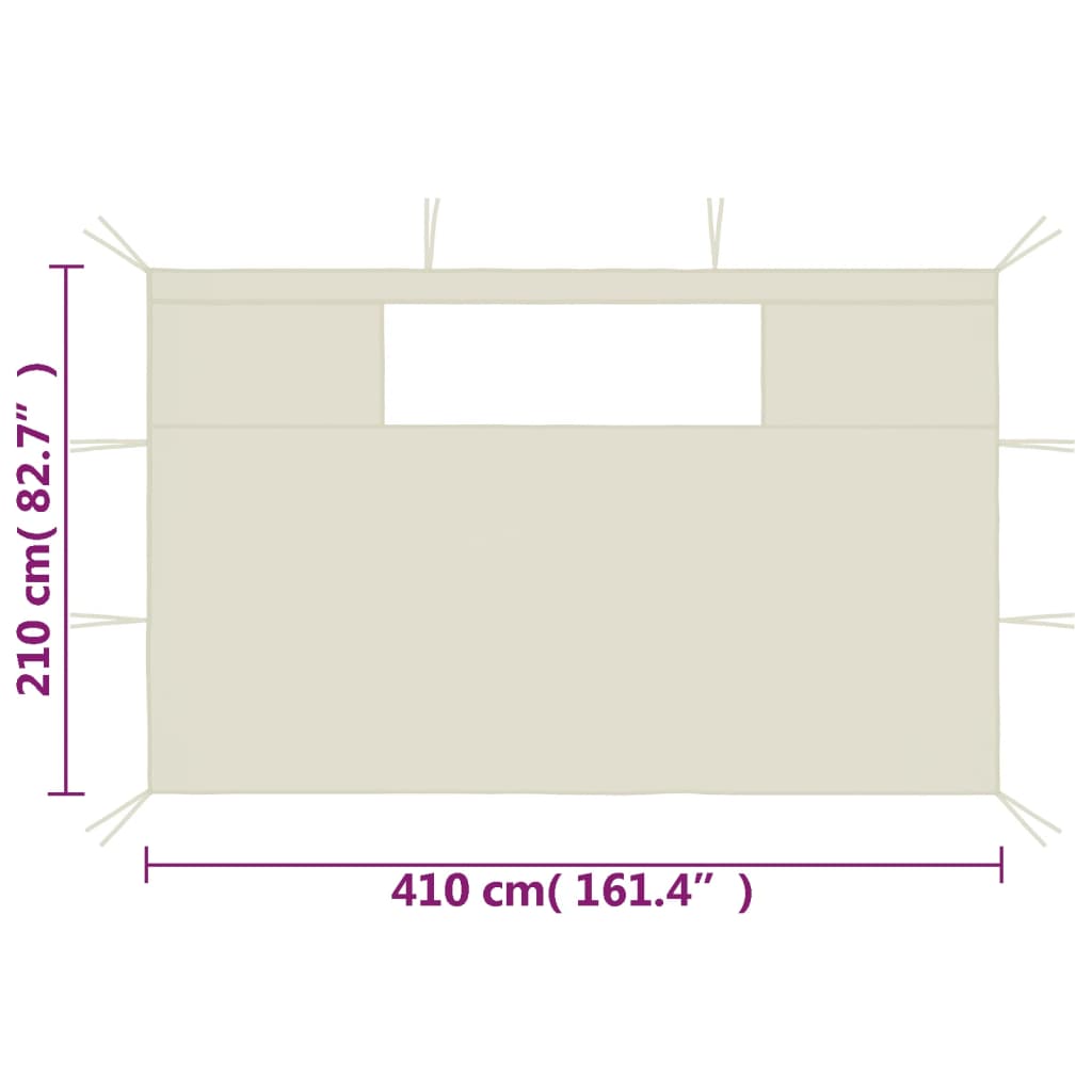 Pareti con Finestre per Gazebo 2 pz Crema | homemem39