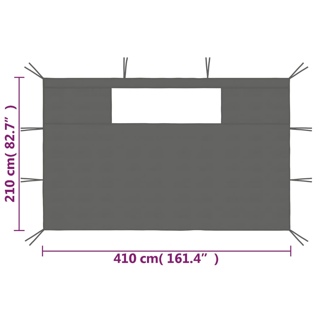 Pareti con Finestre per Gazebo 2 pz Antracite | homemem39