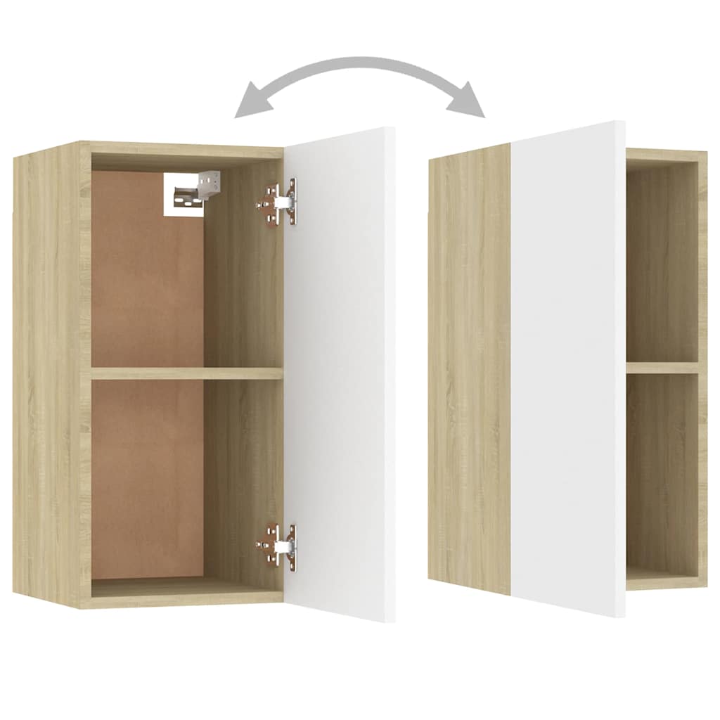 Mobile TV Bianco Rovere Sonoma 30,5x30x60 cm Legno Multistrato | homemem39