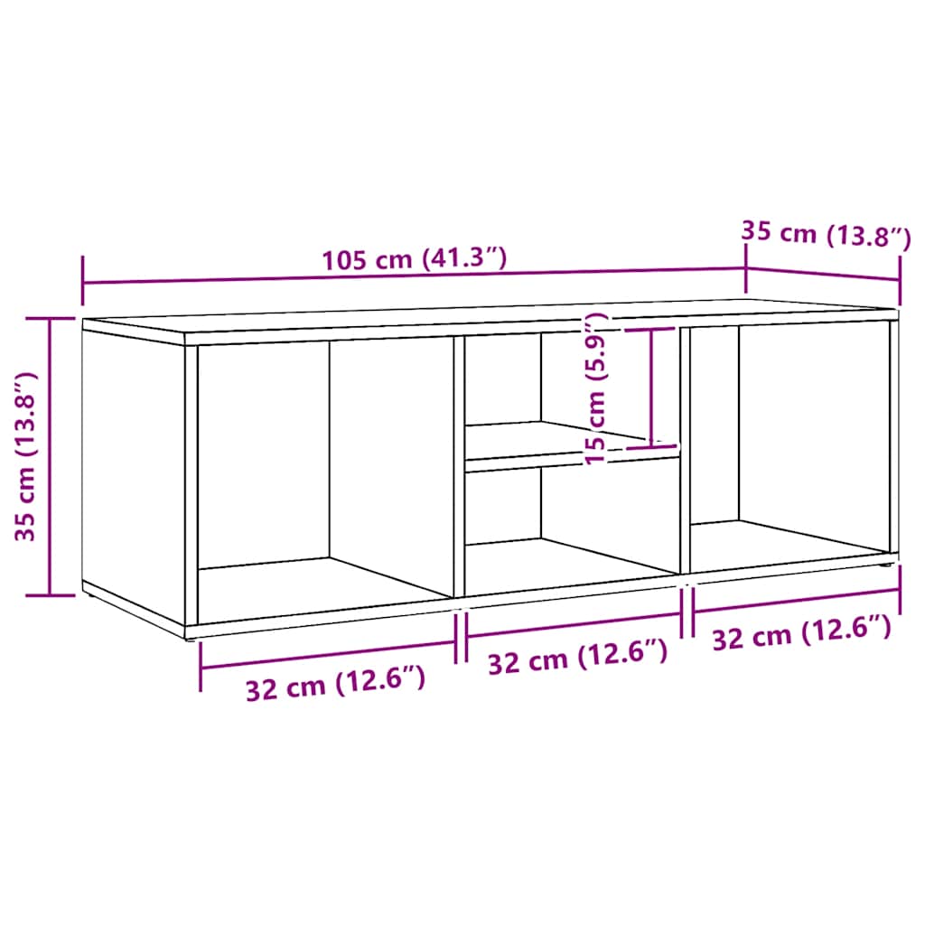 Panca Porta Scarpe Rovere Sonoma 105x35x35 cm Legno Multistrato