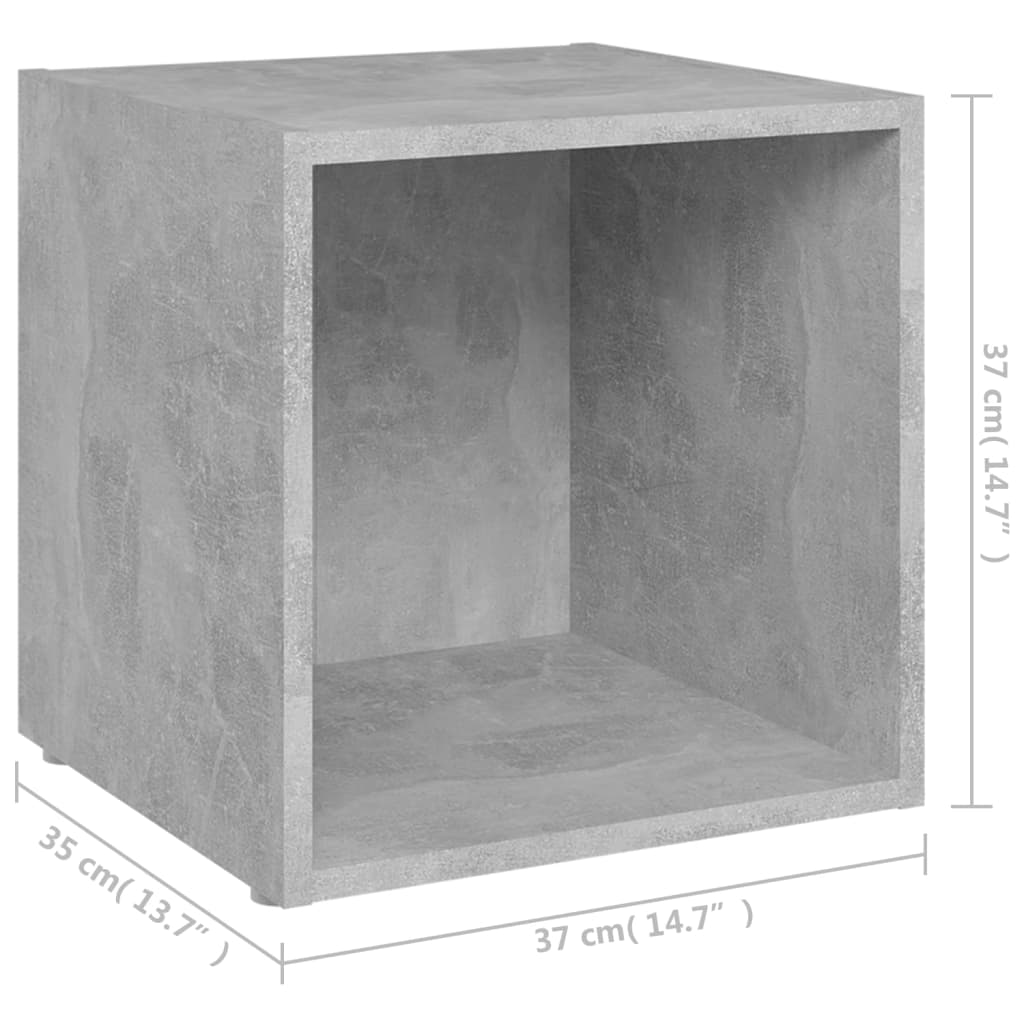 Mobili Porta TV 4pz Grigio Cemento 37x35x37cm Legno Multistrato - homemem39