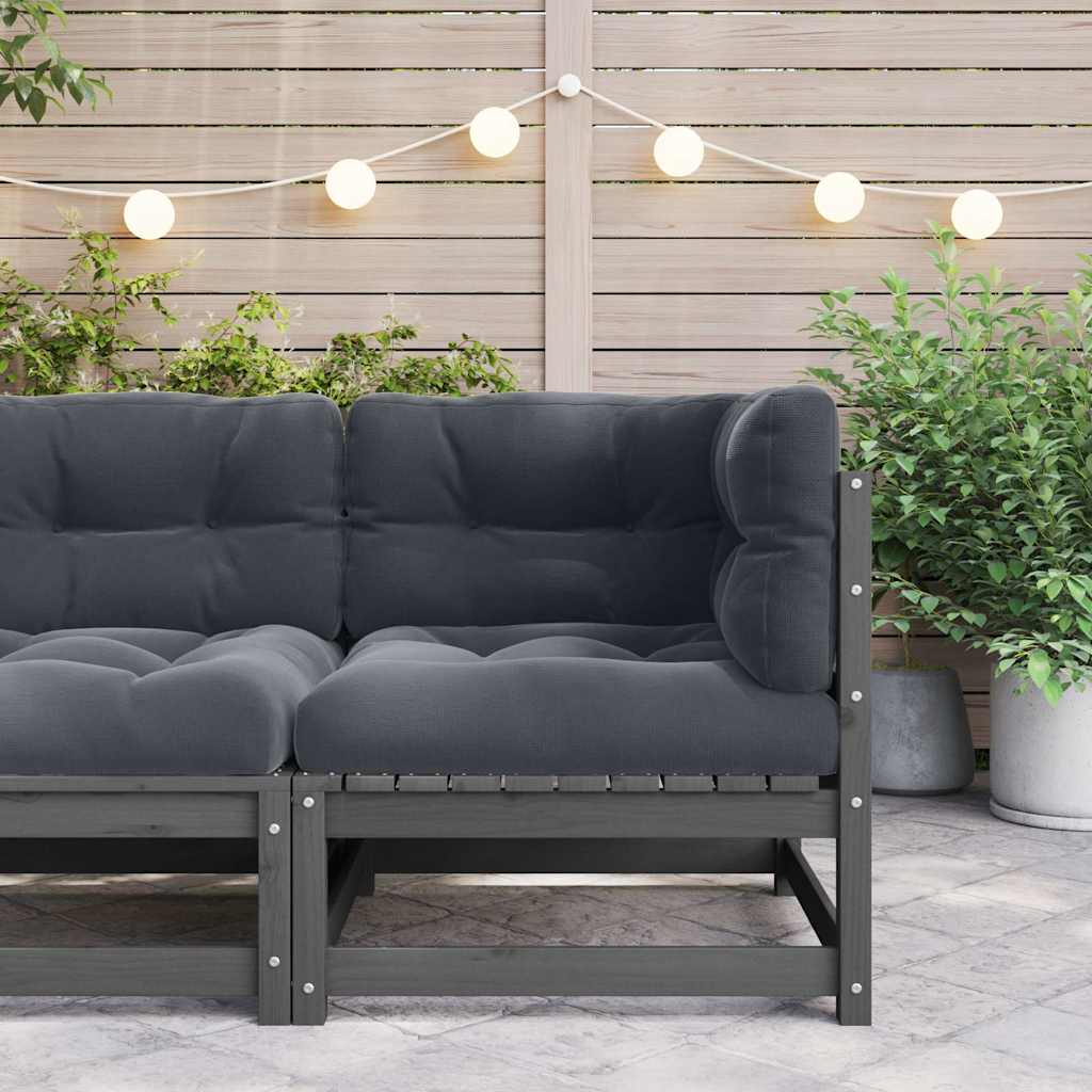 Divano Angolare Giardino con Cuscini Antracite Legno di Pino