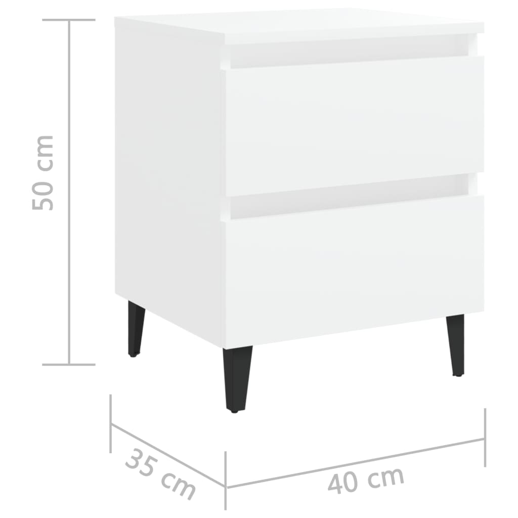 Comodino Bianco 40x35x50 cm in Legno Multistrato - homemem39