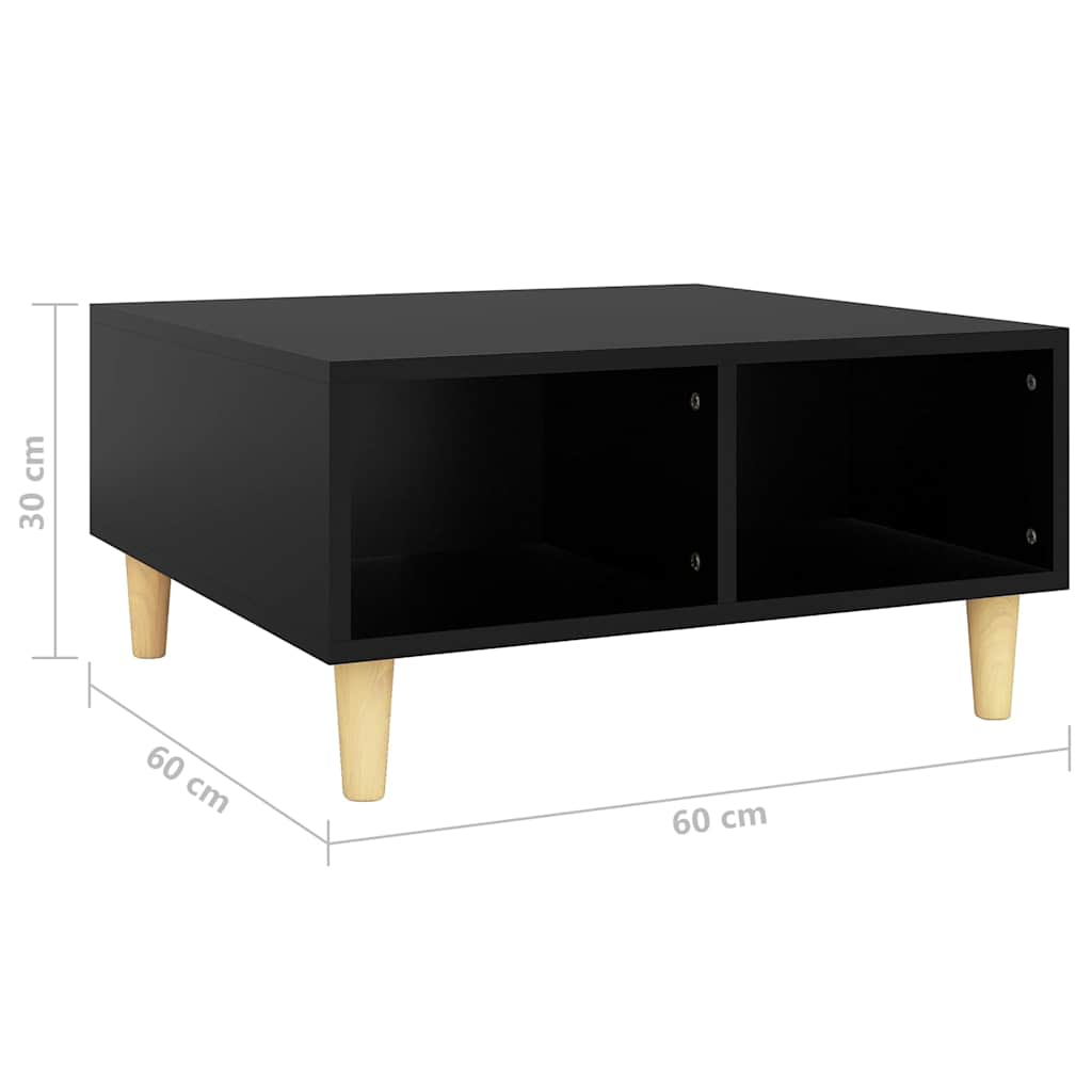 Tavolino da Salotto Nero 60x60x30 cm in Legno Multistrato