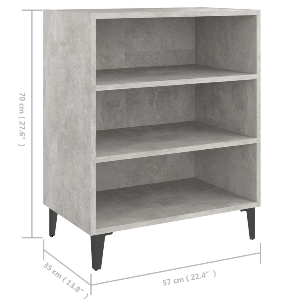 Credenza Grigio Cemento 57x35x70 cm in Legno Multistrato - homemem39