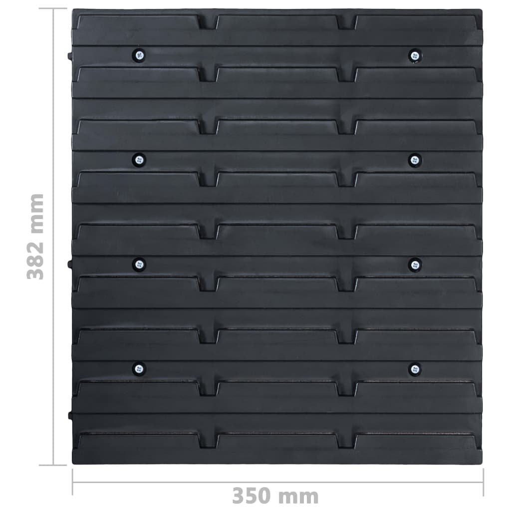 Kit Contenitori 96 pz con Pannelli a Parete Rosso e Nero | homemem39
