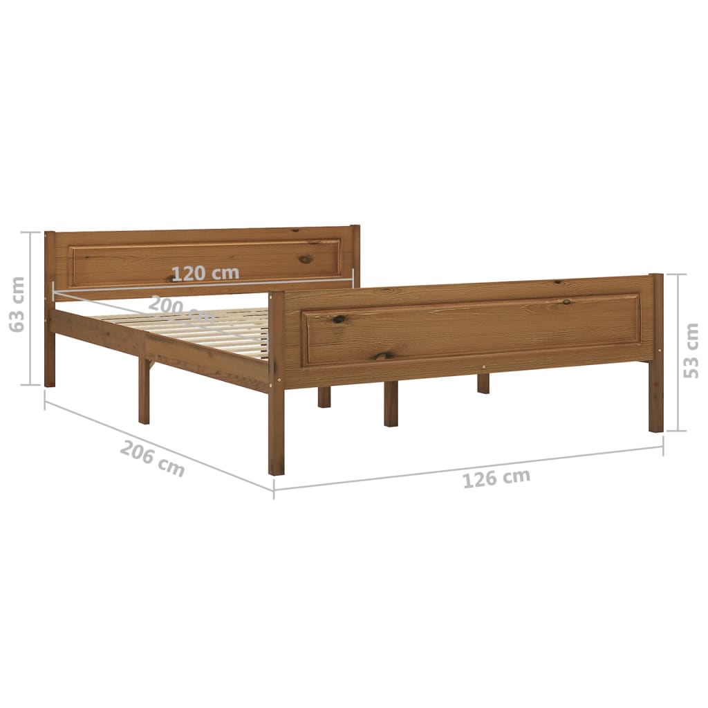 Giroletto in Legno Massello di Pino Marrone Ambrato 120x200 cm | homemem39