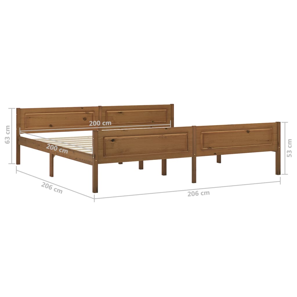 Giroletto in Legno Massello di Pino Marrone Ambrato 200x200 cm | homemem39
