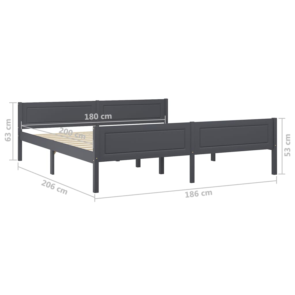 Giroletto Grigio in Legno Massello di Pino 180x200 cm | homemem39