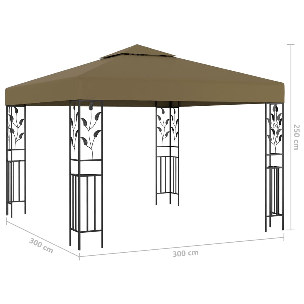 Gazebo con Luci LED a Stringa 3x3 m Grigio Talpa - homemem39