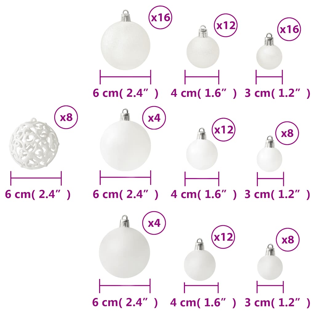 Set Palline di Natale 100 pz Bianco | homemem39