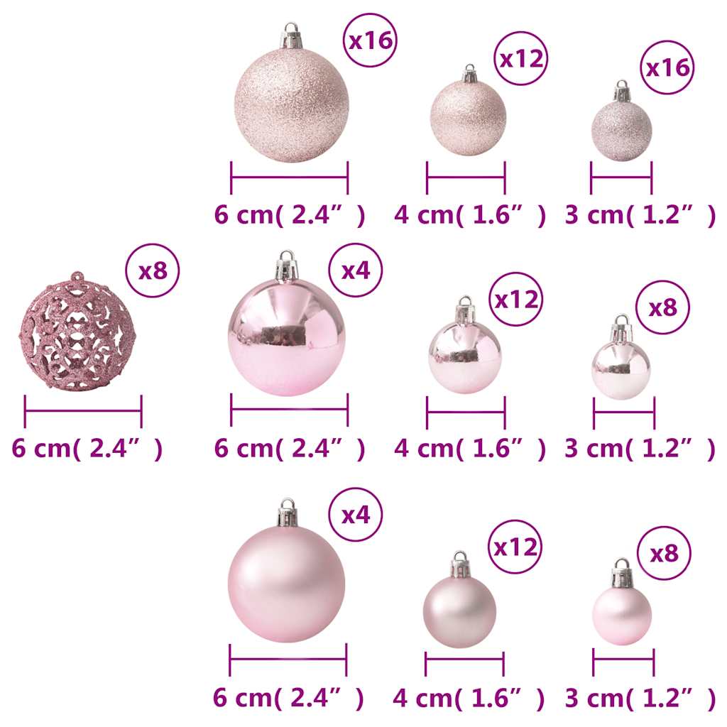 Set Palline di Natale 100 pz Rosa | homemem39