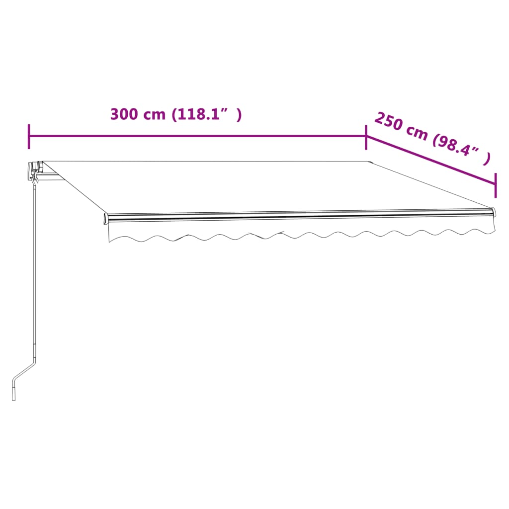 Tenda da Sole Retrattile Automatica 300x250 cm Blu e Bianca | homemem39